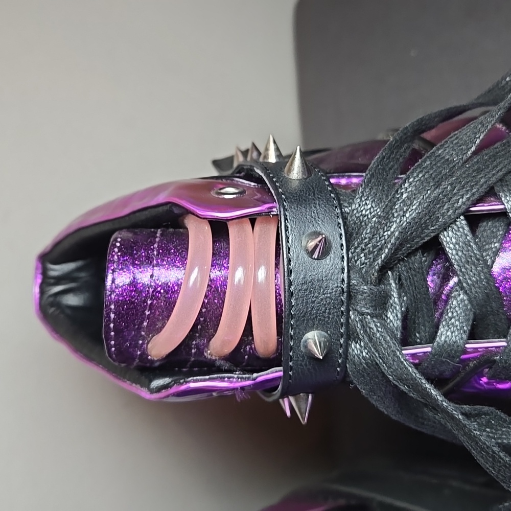 Demonia Plant Neptunez 100 UV Unisex Platform Purple Glitter Hologram Sneakers - Picture 6 of 16